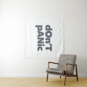 Modern, simple, bold cool graphic of Don't Panic タペストリー (インサイチュ(横))