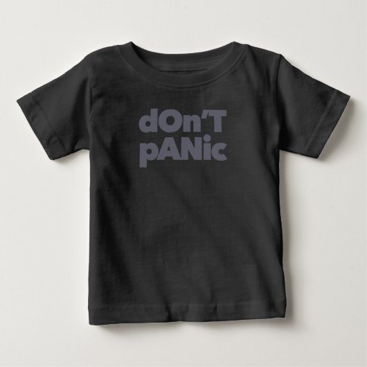 Modern, simple, bold cool graphic of Don't Panic ベビーTシャツ (正面)