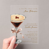 Modern Simple Bow Espresso Martini Bridal Shower アクリル招待状 (インサイチュ (ポータブル))