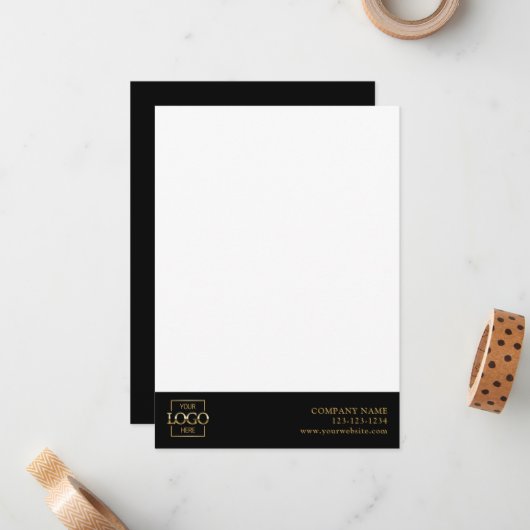 Modern Simple Business Logo Professional Editable ノートカード (正面/裏面インサイチュ)