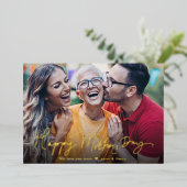 Modern Simple Calligraphy Happy Mother's Day  箔シーズンカード (立ち正面)
