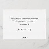 Modern Simple Calligraphy Happy Mother's Day  箔シーズンカード (裏面)