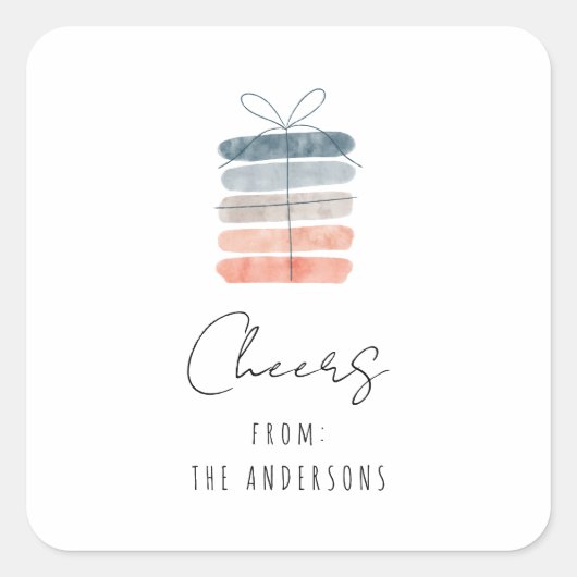 Modern Simple Chic Cheers! Gift for You スクエアシール (正面)