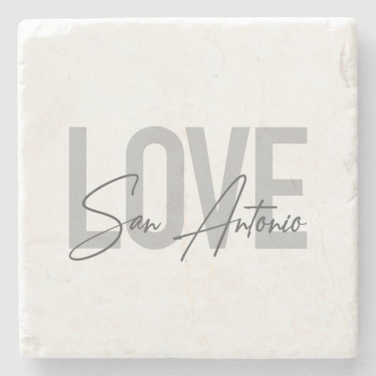 Modern, simple, chic, cool design Love San Antonio ストーンコースター (正面)