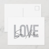 Modern, simple, chic, cool design Love San Antonio ポストカード (正面/裏面)