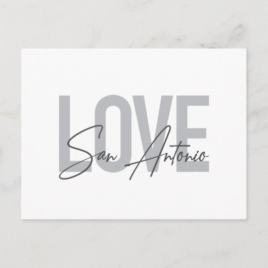 Modern, simple, chic, cool design Love San Antonio ポストカード (正面)