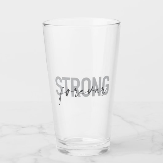 Modern, simple, chic elegant design Strong Forever タンブラーグラス (正面)