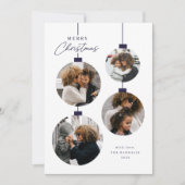 Modern Simple Christmas Ornament 4 Photo シーズンカード (正面)