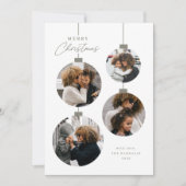Modern Simple Christmas Ornament 4 Photo シーズンカード (正面)