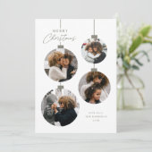 Modern Simple Christmas Ornament 4 Photo シーズンカード (スタンド正面)