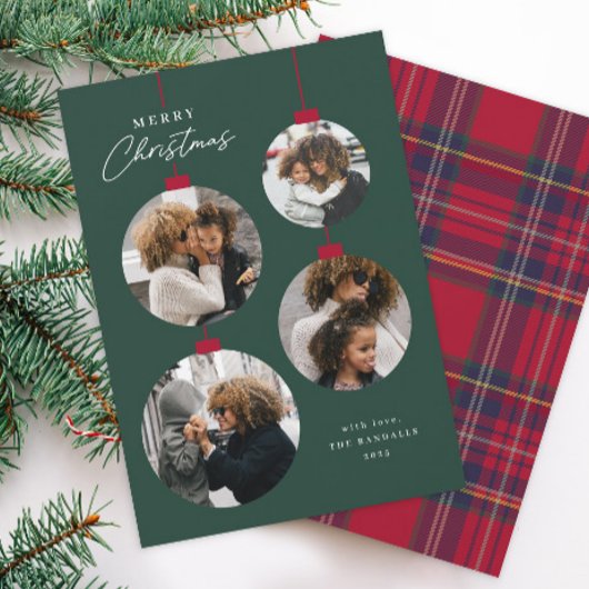 Modern Simple Christmas Ornament 4 Photo シーズンカード