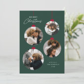 Modern Simple Christmas Ornament 4 Photo シーズンカード (スタンド正面)