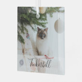 Modern Simple Classic at Name and Pet Photo  ガラスオーナメント (正面左)