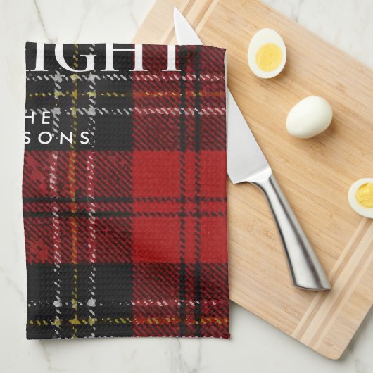 Modern Simple Classic Script Christmas キッチンタオル (四つ折り)