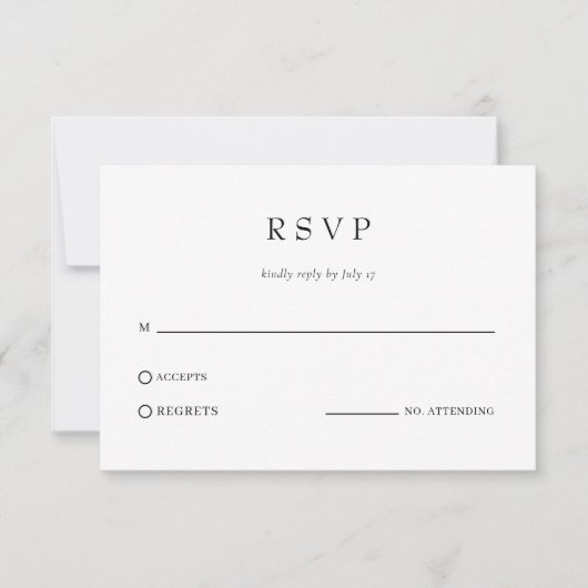 Modern Simple Classic Wedding QR Code RSVP (正面)
