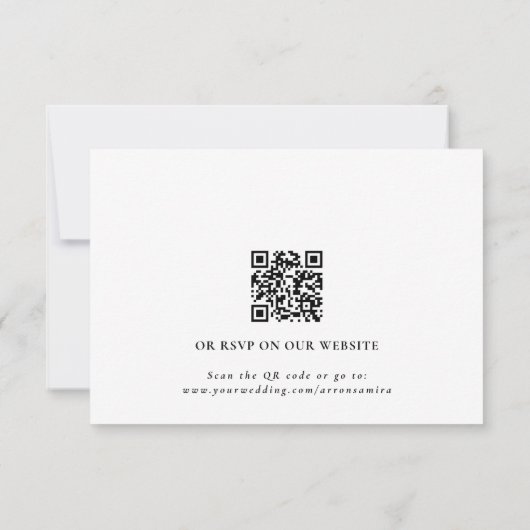 Modern Simple Classic Wedding QR Code RSVP (裏面)