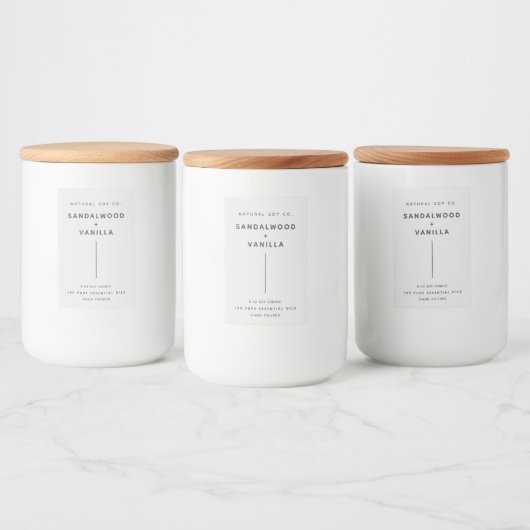 Modern Simple Clean Minimalist White Candle Label フードラベル (ボトル)