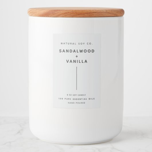 Modern Simple Clean Minimalist White Candle Label フードラベル (正面)