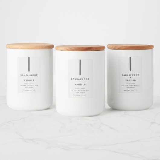 Modern Simple Clean White Minimalist Candle Label フードラベル (ボトル)