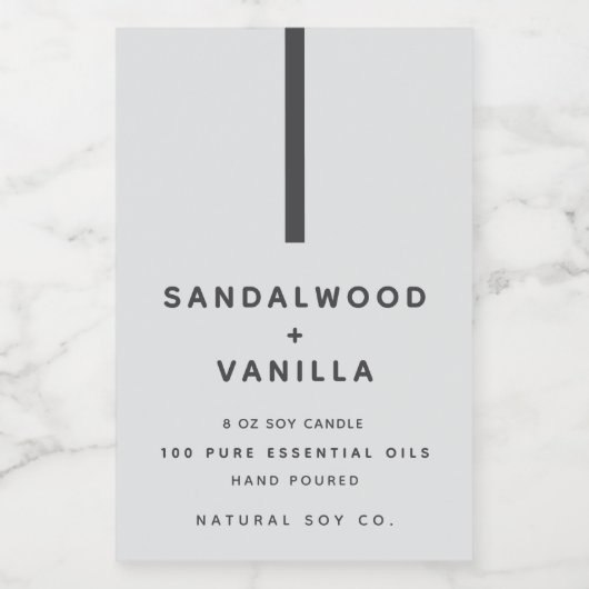 Modern Simple Clean White Minimalist Candle Label フードラベル (シングルラベル)
