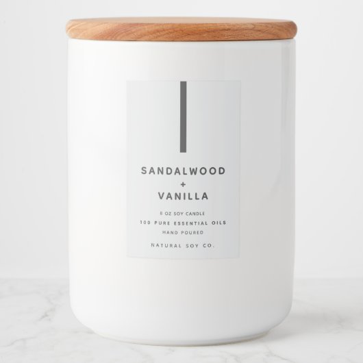 Modern Simple Clean White Minimalist Candle Label フードラベル (正面)