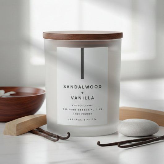 Modern Simple Clean White Minimalist Candle Label フードラベル