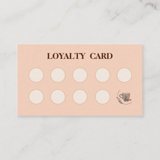 Modern simple coffee Shop Loyalty Card 名刺 (裏面)