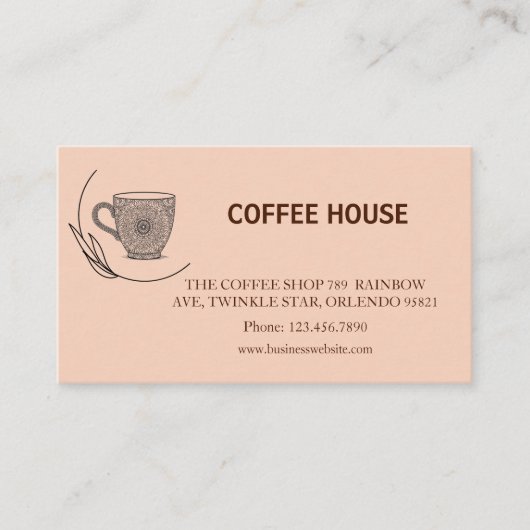 Modern simple coffee Shop Loyalty Card 名刺 (正面)