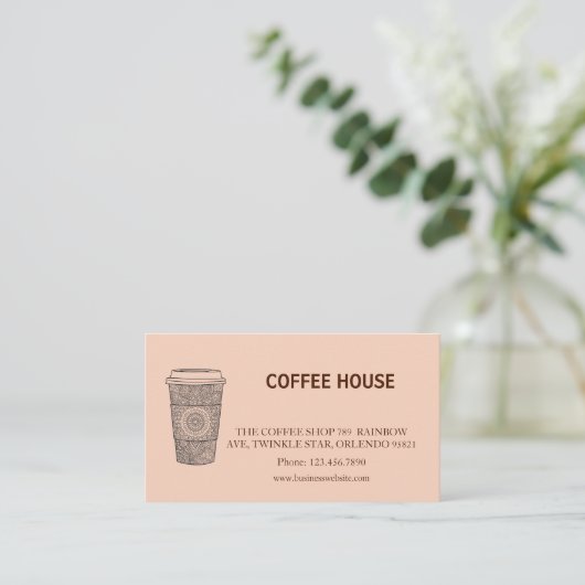Modern simple coffee Shop Loyalty Card 名刺 (スタンド正面)