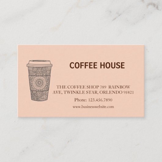Modern simple coffee Shop Loyalty Card 名刺 (正面)