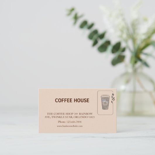 Modern simple coffee Shop Loyalty Card 名刺 (スタンド正面)