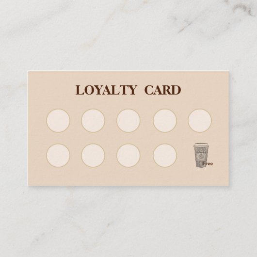 Modern simple coffee Shop Loyalty Card 名刺 (裏面)