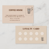 Modern simple coffee Shop Loyalty Card 名刺 (正面/裏面)