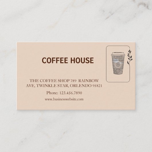 Modern simple coffee Shop Loyalty Card 名刺 (正面)