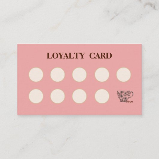 Modern simple coffee Shop Loyalty Card 名刺 (裏面)