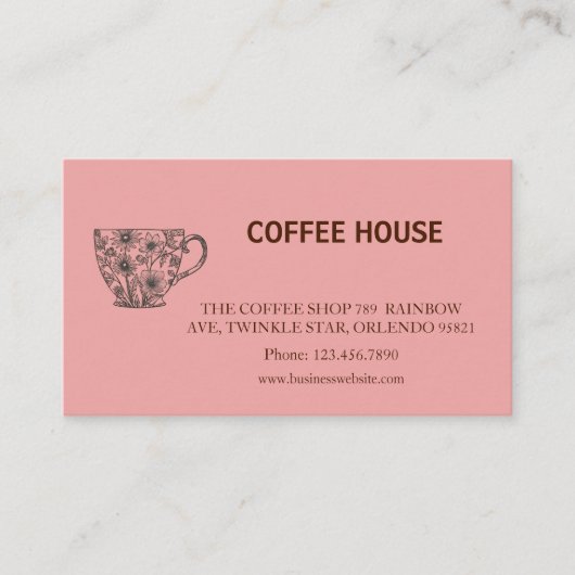 Modern simple coffee Shop Loyalty Card 名刺 (正面)