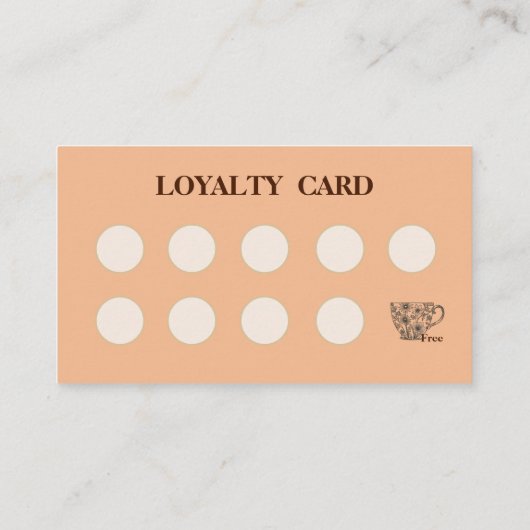Modern simple coffee Shop Loyalty Card 名刺 (裏面)