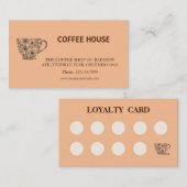 Modern simple coffee Shop Loyalty Card 名刺 (正面/裏面)