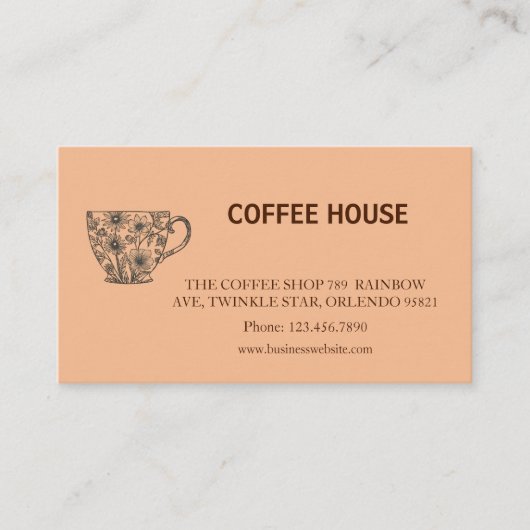 Modern simple coffee Shop Loyalty Card 名刺 (正面)