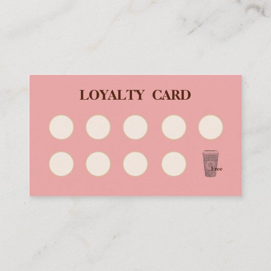 Modern simple coffee Shop Loyalty Card 名刺 (裏面)