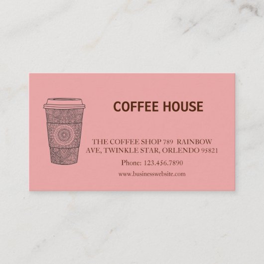Modern simple coffee Shop Loyalty Card 名刺 (正面)