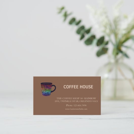 Modern simple coffee Shop Loyalty Card 名刺 (スタンド正面)