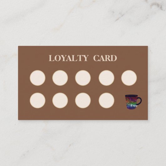 Modern simple coffee Shop Loyalty Card 名刺 (裏面)