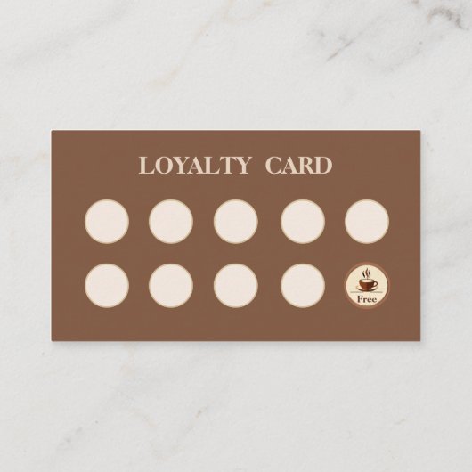 Modern simple coffee Shop Loyalty Card 名刺 (裏面)