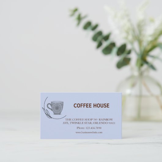 Modern simple coffee Shop Loyalty Card 名刺 (スタンド正面)