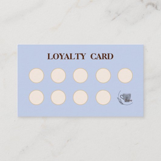 Modern simple coffee Shop Loyalty Card 名刺 (裏面)