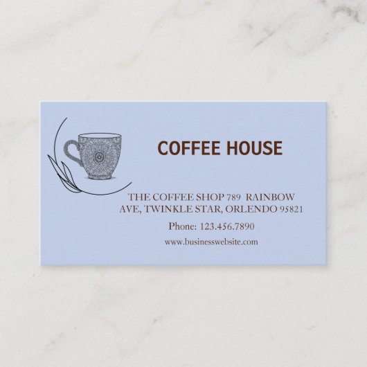 Modern simple coffee Shop Loyalty Card 名刺 (正面)