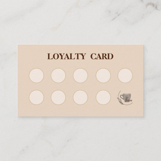Modern simple coffee Shop Loyalty Card 名刺 (裏面)