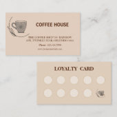 Modern simple coffee Shop Loyalty Card 名刺 (正面/裏面)