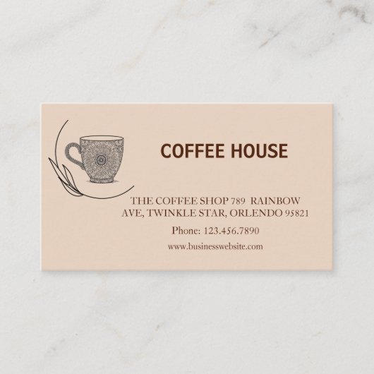 Modern simple coffee Shop Loyalty Card 名刺 (正面)